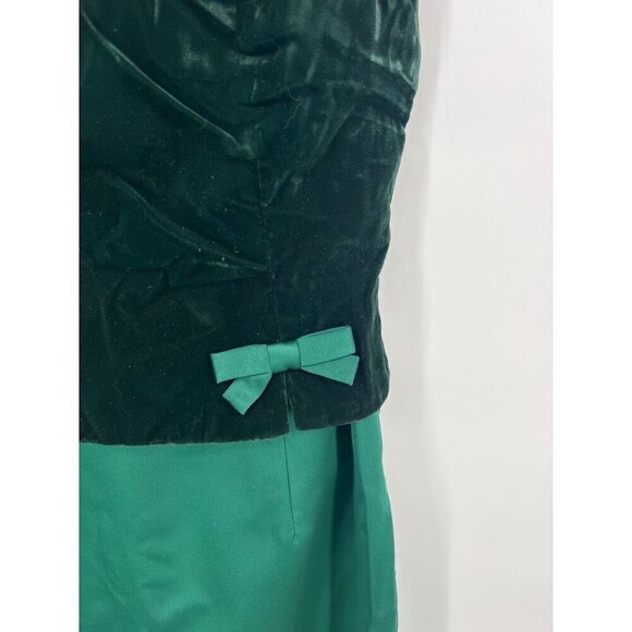 Vintage Jessica McClintock Bridal Velour Holiday Green Maxi dress Size 6 - Picture 2 of 7